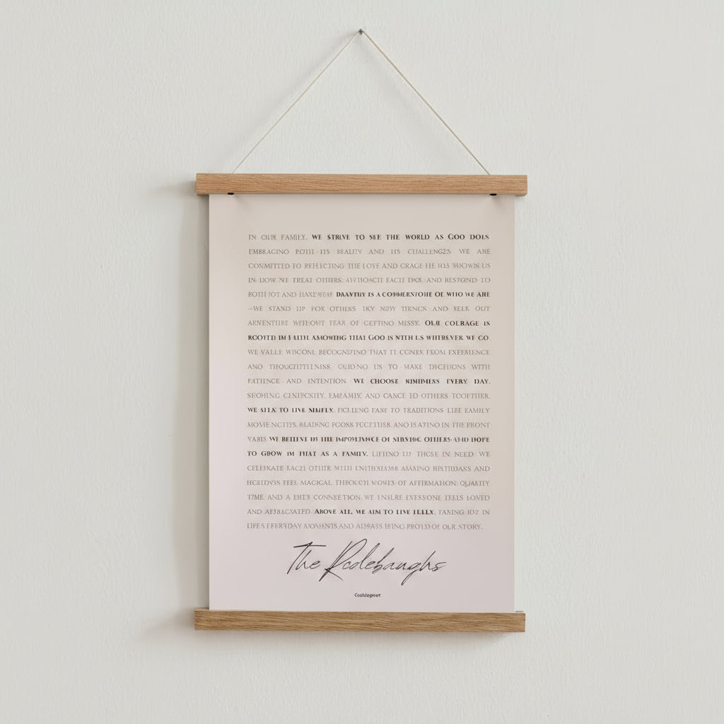 Custom, Printed Framed Family Mission Statement + Gift Box