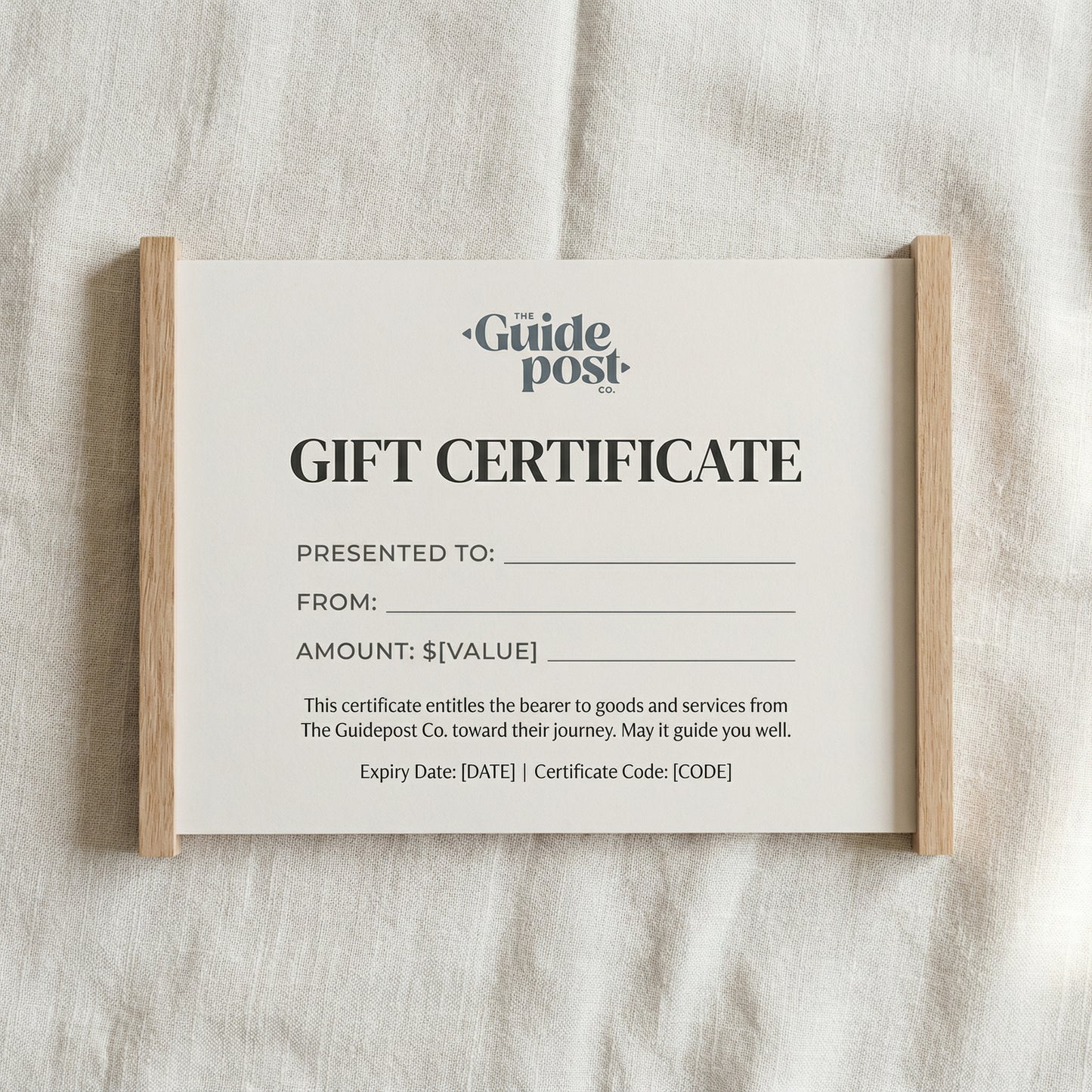 Gift Certificate - The Guidepost - Custom, Printed Framed Family Mission Statement